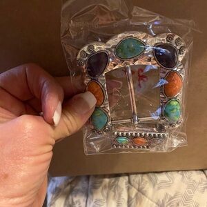 Colorful Stone Embellished Belt Buckle (not belt)